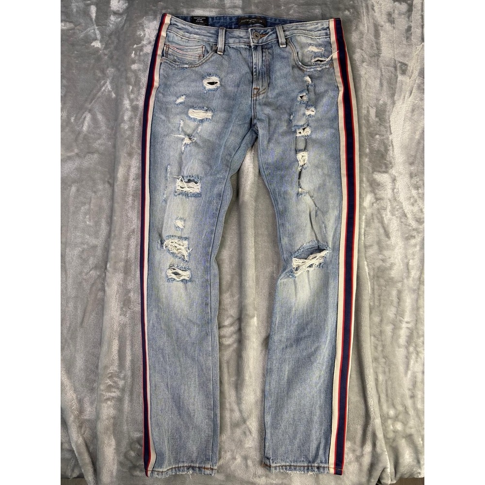Cult of Individuality Jeans Mens 33x33 Rocker Slim Distressed (Measure 35/32)